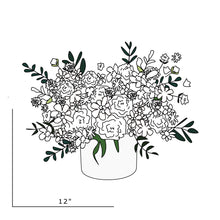 Load image into Gallery viewer, sketch of flower pot
