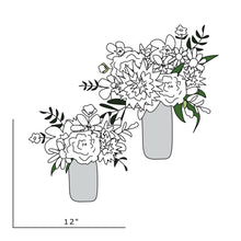 Load image into Gallery viewer, mason jar  flower arrangement sketch