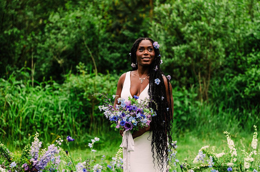 Blue & Beautiful: Celebrating a rare color in flowers with some of my favorite sustainable wedding vendors