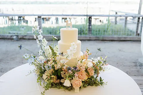 Floral Chuppah & Cake Meadow at Semiahmoo Resort Wedding in Blaine, WA