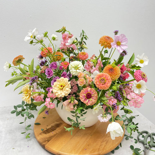 Large and colorful custom floral arrangement