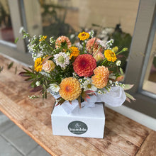 Load image into Gallery viewer, dahlia and zinnia flower arrangement