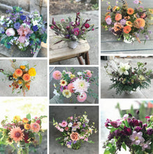 Load image into Gallery viewer, The variety of seasonal flowers is the most exciting part of seasonal arrangements.