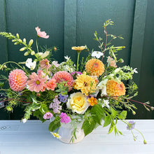Load image into Gallery viewer, Colorful summer flowers with zinnias, roses, cosmos, and snapdragons.