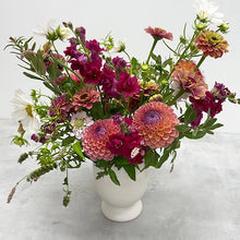 Load image into Gallery viewer, late summer floral arrangement with dahlias and snapdragons