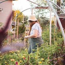 Load image into Gallery viewer, Laura harvesting from her summer garden for her subscribers. Laura does not use harmful chemicals in her garden.